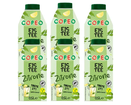 Copeo Tee, COPEO Eistee Zitrone koffeinhaltiges Teegetränk 500ml 6er Pack