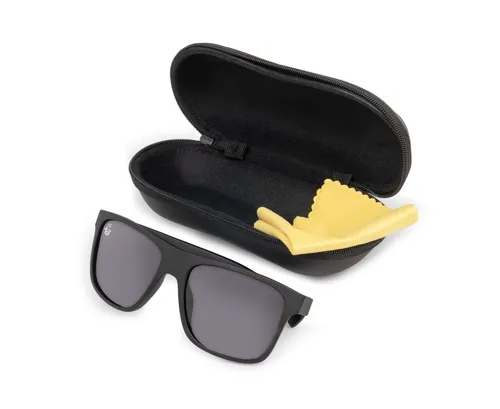 Schwarze Katze Polarisierte Sonnenbrille Rebel für Herren - Stylische schwarze Herren-Sonnenbrille mit polarisierten Gläsern, ideal für klare Sicht und UV-Schutz beim Outdoor-Einsatz.