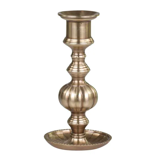 Chic Antique Kerzenhalter Antik Messing 14 cm - Eleganter Kerzenhalter aus 100% Messing, ideal für festliche Anlässe. Mit einer Höhe von 14 cm und einem antiken Finish setzt er stilvolle Akzente in jedem Raum.