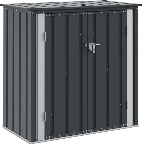 vidaXL Gartenlagerbox Schwarz – 101,5 x 57 x 100,5 cm aus Stahl