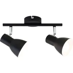 Briloner Leuchten Deckenleuchte - Retro Deckenspot dreh- und schwenkbar - Elegante 2-flammige Deckenleuchte in Retro-Optik, individuell einstellbare Spots für gezielte Lichtakzente. Ideal für Wohnzimmer oder Schlafzimmer, max. 25 Watt (2x E14), IP20 für Innenräume.