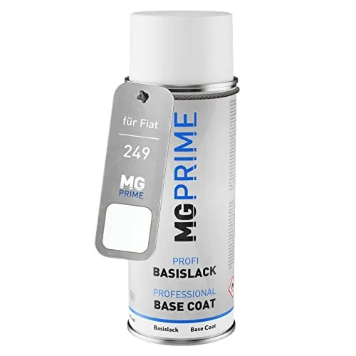 MG PRIME Autolack Spraydose für Fiat 249 Bianco Ducato/Blanc Gelato Basislack Sprühdose 400ml