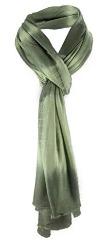 Produktbild TigerTie Schal in grün olivegrün Batikoptik gemustert - Gr. 180 x 55 cm