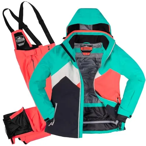 Killtec Damen Skianzug Größe 44 - Wasserdicht und Atmungsaktiv - Funktionaler 2-teiliger Skianzug von Killtec, ideal für Wintersport. Mit 10.000 mm Wassersäule, winddicht und atmungsaktiv. Perfekt ausgestattet mit Schneefang und praktischen Taschen.