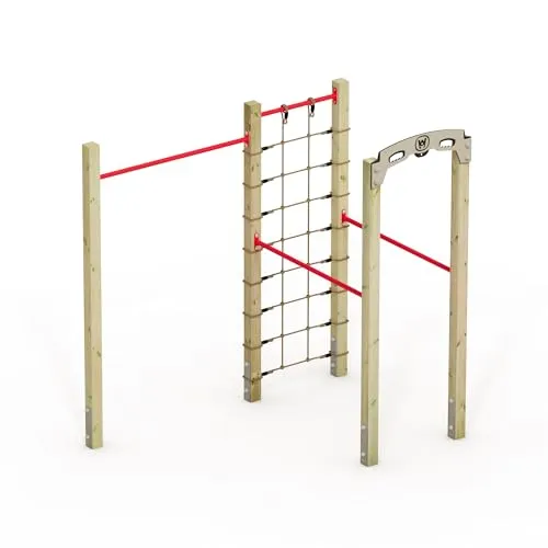 Wickey Sprossenwand FIT Base 520 - Calisthenics-Station für Garten - Klimmzugstangen und Spielgerät, wetterfest mit 5 Jahren Garantie auf Holz- und HDPE-Teile, fördert Bewegung, Kraft & Koordination für die ganze Familie.