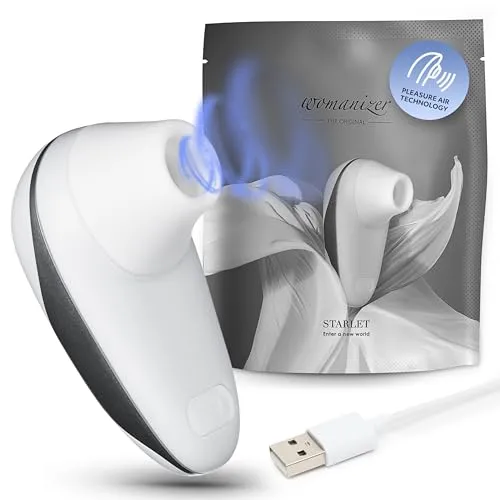 Produktbild Womanizer Starlet Klitoris Sauger Erotik Vibrator für Frauen Sex Spielzeug | Klitoris Stimulator für sie mit 4 Intensitätsstufen | Leise | Wasserfest | Wiederaufladbar Druckwellenvibrator | Weiß