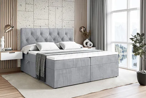 ALTDECOR Boxbett MIRAGE mit Topper und Matratzenoptionen - Erleben Sie erholsame Nächte mit dem ALTDECOR Boxspringbett MIRAGE. Ausgestattet mit zwei praktischen Bettkästen und einem hochwertigen Topper, bietet es optimalen Komfort und Platz für Ihre Bettwäsche.