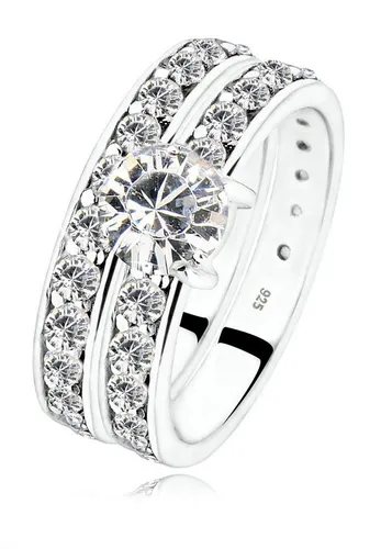 Elli Ring-Set Stapelring Kristalle aus 925 Silber - Elegantes Ring-Set aus 925er Sterling Silber mit handgefertigten Glaskristallen, perfekt für stilvolle Akzente und vielseitige Kombinationen.