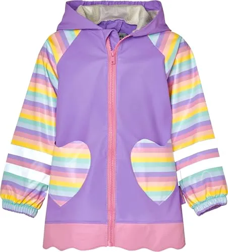 Playshoes Regenjacke Unisex Kinder Einhorn - Wind- und wasserdichter Regenmantel für Kinder mit abnehmbarer Kapuze und Reflektoren für Sicherheit. Ideal für unbeschwertes Spielen bei jedem Wetter!