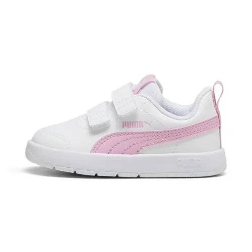 Puma COURTFLEX V3 V INF Unisex-Sneaker für Babys in Weiß/Rosa/Flieder - Bequeme und stylische Sneaker für Babys, ideal für jeden Anlass. Robuste Sohle und leichtes Design sorgen für einen angenehmen Tragekomfort.