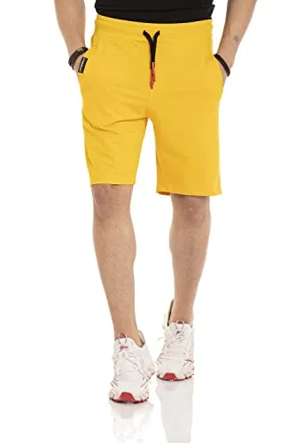 Cipo & Baxx Herren Shorts CK271 Gelb XXL - Herren-Shorts mit elastischem Bund und Tunnelzug, aus 80% Baumwolle für höchsten Tragekomfort. Ideal für entspannte Freizeitlooks.