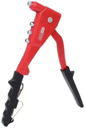 KS Tools 150.9510 Standard-Handnietzange, 270mm - Nietzangen, ideal für Blindnieten mit vier auswechselbaren Mundstücken und einem praktischen Schlüssel im Zangenkörper für mehr Flexibilität.
