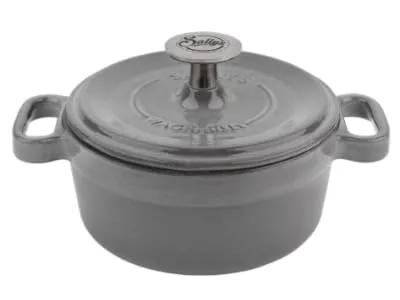 Sallys Gusseisen-Serviertopf 14 cm – Vielseitiger Kochgenuss in Smokey Grey