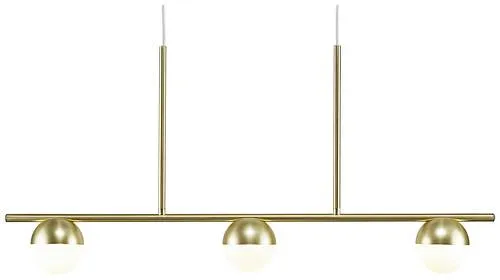 Nordlux Contina 3-Spot Pendelleuchte G9 Messing - Elegante Pendelleuchte mit 3 Lichtquellen, mundgeblasenem Glas und skandinavischem Design, ideal für lange Tische und blendfreies Licht.