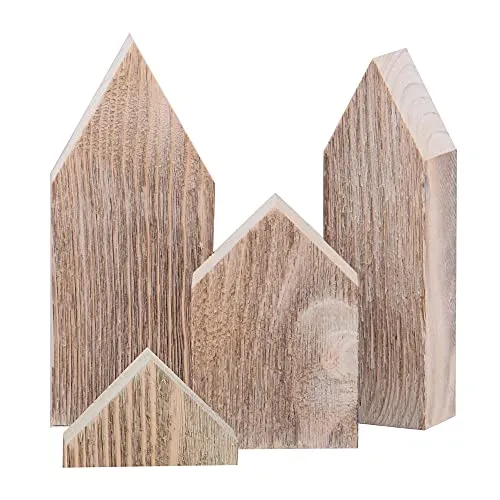 UNUS Nature by Kolibri Deko Häuser Aufsteller aus Holz im 3er Set