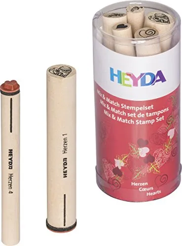 Baier & Schneider Motivstempel Poesiestempel MM, Holz/Kautschuk, Herzen/8,8 x 5,7 cm, 1 VE = 5 S