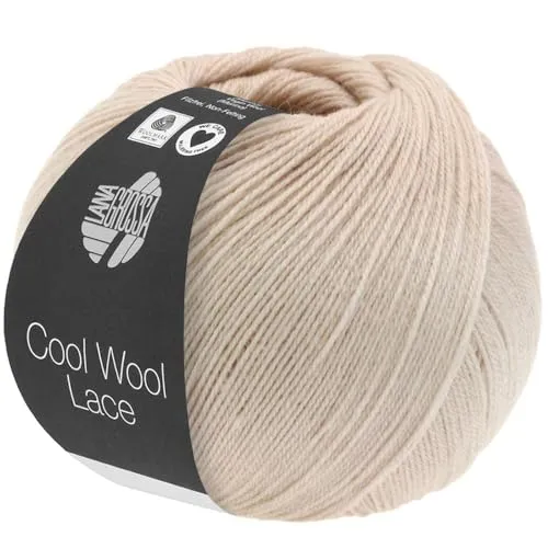 LANA GROSSA Cool Wool Lace | Extrafeine Merinowolle waschmaschinenfest und filzfrei | Handstrickgarn aus 100% Schurwolle (Merino) | 50g Wolle zum Stricken & Häkeln | 400m Garn FB 56