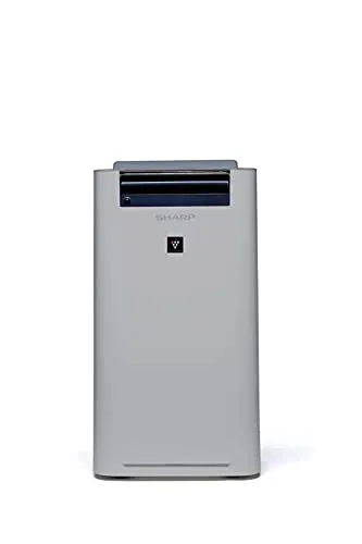 SHARP UA-HG50E-L Luftreiniger (mit Befeuchtungsfunktion, Verbesserung der Luftqualität, Ideal für Allergiker, drei Stufen Filtersystem, HEPA-Filter, Räume bis zu 38 m²) hellgrau