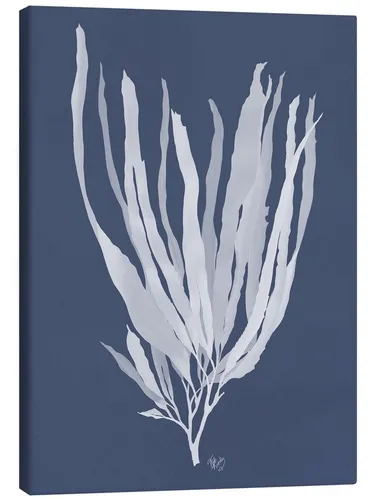 Posterlounge Wandbild Seetangweiß auf Indigoblau, World Art Group, erhältlich als Poster, Leinwandbild, Wandsticker oder Acrylglasbild