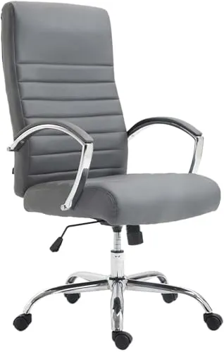 CLP Bürostuhl XL Valais I Drehstuhl mit Armlehnen - Bürostuhl mit Kunstlederbezug und ergonomischer Polsterung, ideal für komfortables Arbeiten bis 136 kg belastbar, stufenlos höhenverstellbar für jeden Nutzer.