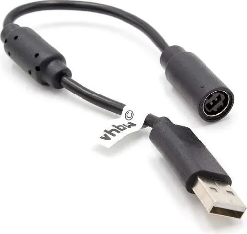 vhbw USB-Adapter-Kabel Breakaway Kabel mit Stolperschutz kompatibel mit Microsoft Xbox 360 Controller - Schwarz