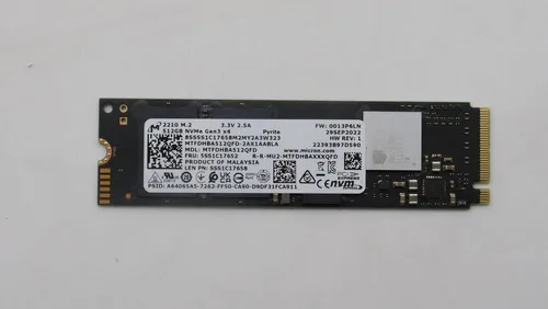Lenovo Micron 2210 512GB M.2 PCIe 2280 - Festplatte mit 512GB Speicher, bietet schnelle Datenübertragungsraten für verbesserte Systemleistung und ist ideal für Gaming und kreative Anwendungen.