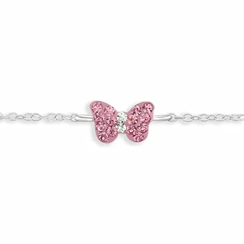 Monkimau Armband Damen Silber mit Schmetterling Anhänger - Armbänder für Damen - Elegantes 925 Sterling Silberarmband mit charmantem Schmetterling Anhänger, hypoallergen und perfekt für Kinder, Mädchen und Frauen.