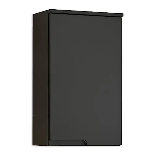 SPICE Badezimmer Hängeschrank Schwarz matt - Moderner Badschrank mit viel Stauraum - Hängeschrank fürs Bad mit edler, griffloser Front in Schwarz matt. Bietet viel Stauraum für Badutensilien und ist leicht zu montieren. Maße: 40 x 66,5 x 23 cm (B/H/T).