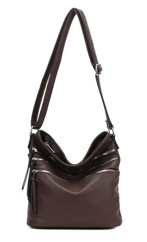 Damen Tasche Crossover Umhängetasche aus Kunstleder - Damen-Schultertaschen: Stilvolle und praktische Umhängetasche aus hochwertigem Kunstleder, ideal für Alltag und Reisen. Mit 32x29x11 cm perfekt für jeden Anlass.