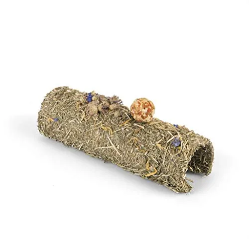 PUUR Heu-Tunnel-Parsel/Blumen, 60 g, für kleine Tiere, Hamster, Ratten, Rennmäuse, Degu, Packung mit