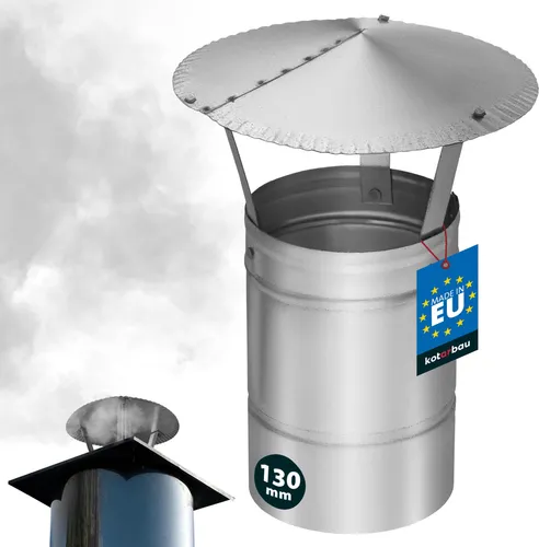 KOTARBAU® Schornsteinabdeckung Edelstahl ø 180 mm Kaminhaube Schornstein Regenhaube Schornsteinhaube Kaminaufsatz Rostfrei Edelstahl Inox
