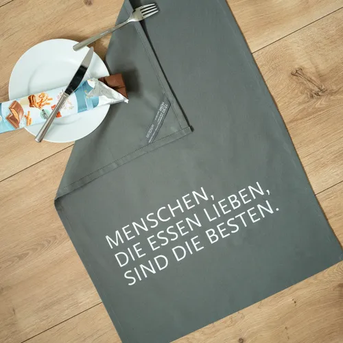 17;30 HAMBURG GESCHIRRTUCH  KÜCHENTUCH TEXT SPRUCH ESSEN SIEBDRUCK BAUMWOLLE