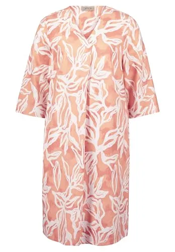 Cartoon Maxikleid Kurz bunt Größe 36 - Leichtes Maxikleid aus 55% Leinen und 45% Viskose, ideal für warme Tage, in fröhlichen Cream/Apricot-Tönen.
