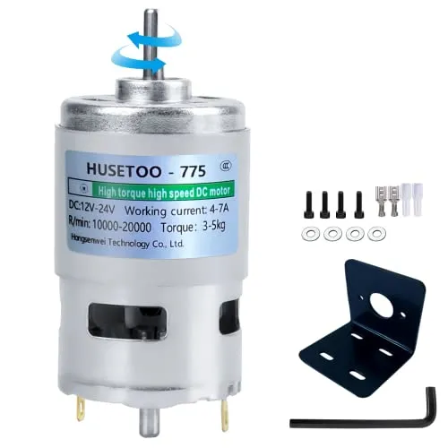 DC-Motor,hohes Drehmoment, 12 V DC-Motor，DC-Motor, max. 20000U/min, Doppelkugellager, leise, Power-Räder, Motor-Upgrade, DC-Motor ((D-Wellenmotoren, 1 Stück)) 775