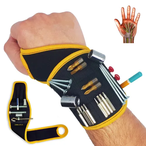 Magnetisches Armband Schwarz mit super starken Magneten für Schrauben Nägel B...