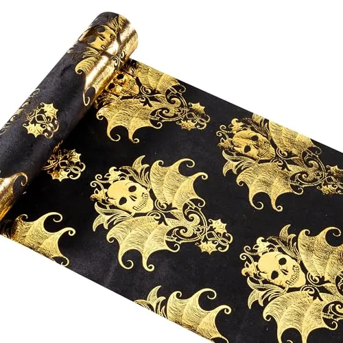 Chaks Halloween Tischläufer Totenkopf Barock in schwarz von Chaks