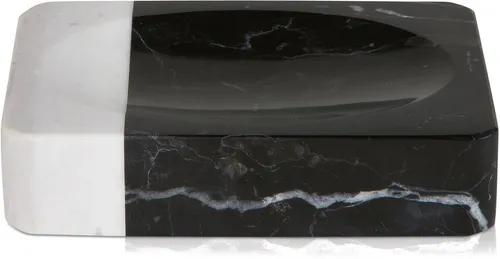 Möve Seifenschale Black & White - Elegante Seifenschale aus Marmor, ideal für Feuchträume. Mit ihren kompakten Maßen von 9,5 cm Breite und dem modernen Design verleiht sie jedem Badezimmer einen Hauch von Luxus.