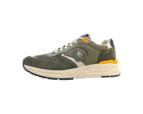 Blauer USA Ray Herrenschuhe Schnürer Grün - Sneaker mit gut gepolsterter Decksohle und flexibler, rutschhemmender Laufsohle. Ideal für Freizeit und Alltag, überzeugt dieser trendige Schuh durch hochwertigen Materialmix und perfekten Sitz.