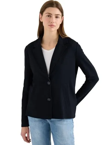 Cecil Damen Basic Blazer mit Reverskragen - Vielseitiger Sweat-Blazer mit Reverskragen und langen Ärmeln, ideal für Business und Freizeit, bietet angenehmen Tragekomfort.