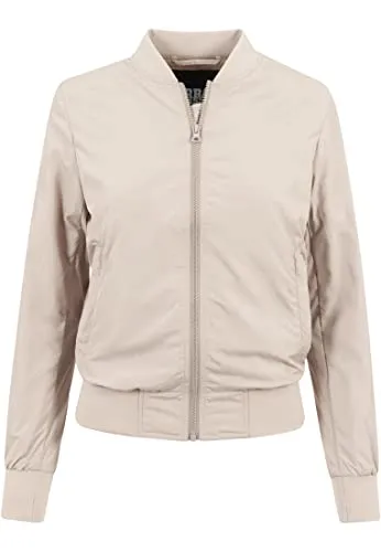 Urban Classics Damen Light Bomber Jacket – Leichte Übergangsjacke in Sand, XL - Leichte Polyesterjacke im Regular Fit, ideal für die Übergangszeit. Mit durchgehendem Reißverschluss und Rippbündchen für einen lässigen Look. Vielseitig kombinierbar für jede Gelegenheit.