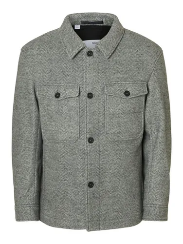 SELECTED HOMME Regular Fit Jacke 'MITCH' aus Woll in Silber, Größe M - Funktionsjacken mit lässigem Look, Regular Fit und praktische Taschen für vielseitige Kombinationsmöglichkeiten.