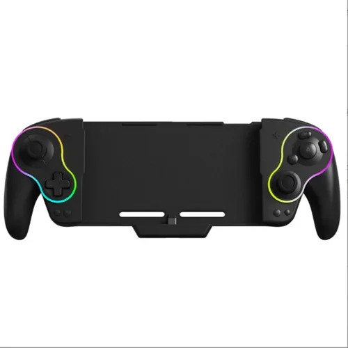 ZELURXX Multifunktionaler Gamepad für Switch, Austauschbare Thumbsticks, Mechanische Tasten, 6-Achsen Sensor, Vibrationsfunktion, Schwarz