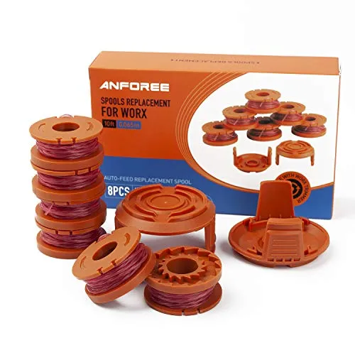 Rasentrimmer Faden für Alle 20V WORX Rasentrimmer, 8 Stücke Langlebige Ersatzfadenspulen für Schnittgeschwindigkeit, 3m, 1.65mm