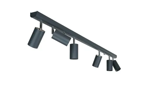 EYE 6-flammiger Deckenstrahler in Graphit für modernes Wohnen - Verstellbare Deckenlampe aus Metall für punktuelle Beleuchtung im Flur oder Esszimmer. Ideal für individuelle Lichtgestaltung mit GU10 Leuchtmitteln. Qualitätsprodukt aus der EU.