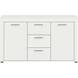 xonox.home Wohnzimmer Jam Sideboard Lowboard in Weiß - TV-Bänke & Lowboards: Elegantes Sideboard mit 2 Türen und 4 Einlegeböden für praktischen Stauraum und stilvolle Raumgestaltung.