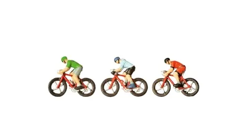 NOCH Rennradfahrer, Modellfiguren für die TT Spur, Set mit 3 handkolorierten Radfahrern für realistischen Modellbau