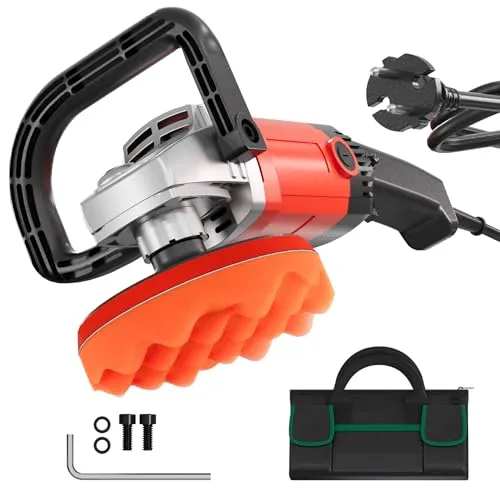 Wiltec Auto Poliermaschine Schleifmaschine 1200W bis 3000 U/min, Poliergerät mit 6 Stufen, mit Tasche und Zubehör, Tellerschleifer, Rotationsschleifer