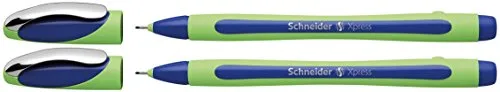 Schneider Xpress Fineliner (Tinte dokumentenecht, Strichstärke 0,8 mm, Made in Germany) 2er Set, blau