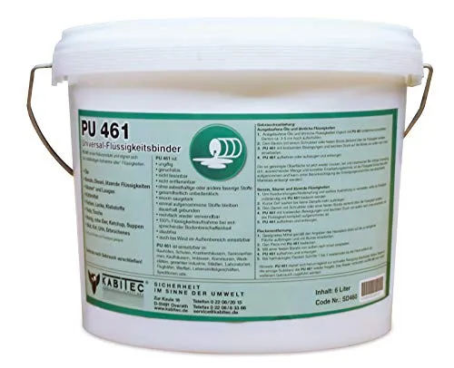KABITEC PU 461 universal Flüssigkeitsbinder 6 Liter │ Bindemittel zur vollständigen Aufnahme von Flüssigkeiten │ bindet Öle, Chemikalien, Säuren, Laugen, Benzin, Diesel, Kühlmittel etc.