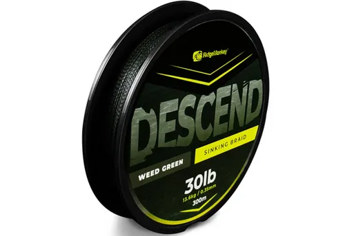 RidgeMonkey® Descend Sinking Braid 300m - Karpfenschnur - Hochwertige Karpfenschnur mit 0,35 mm Durchmesser und 300 m Länge. Ideal für präzises Angeln und zuverlässige Performance in jedem Gewässer.